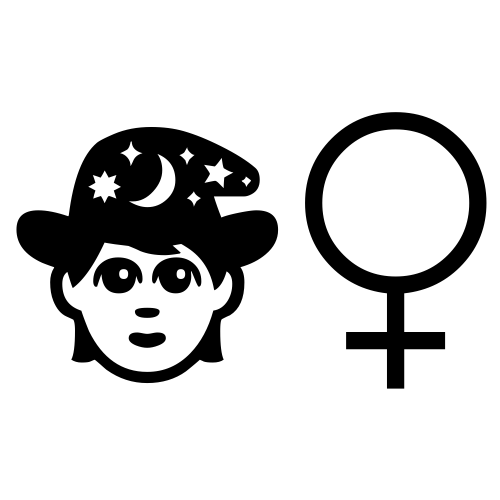 🧙♀ Emoji Domain black and white Symbola rendering